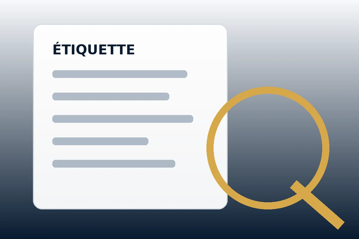 Illustration d’une étiquette de complément alimentaire examinée avec attention